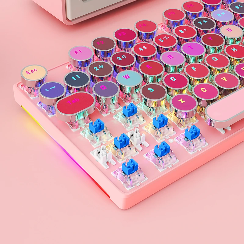 Bàn phím cơ 104 phím Máy đánh chữ Rainbow Retro