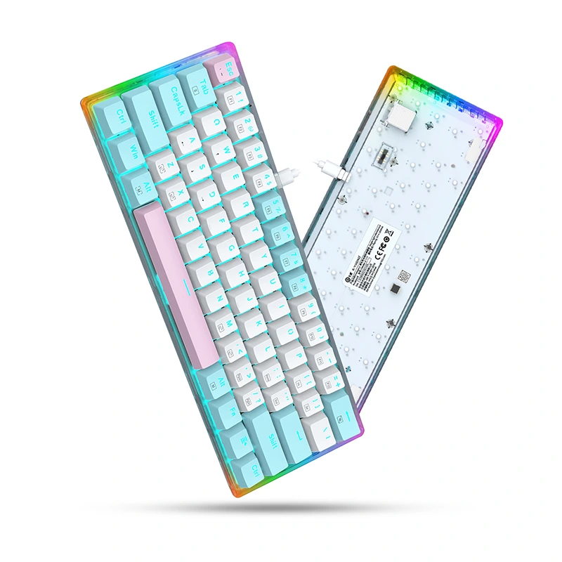 Bàn phím chơi game cơ mini có dây 61 phím