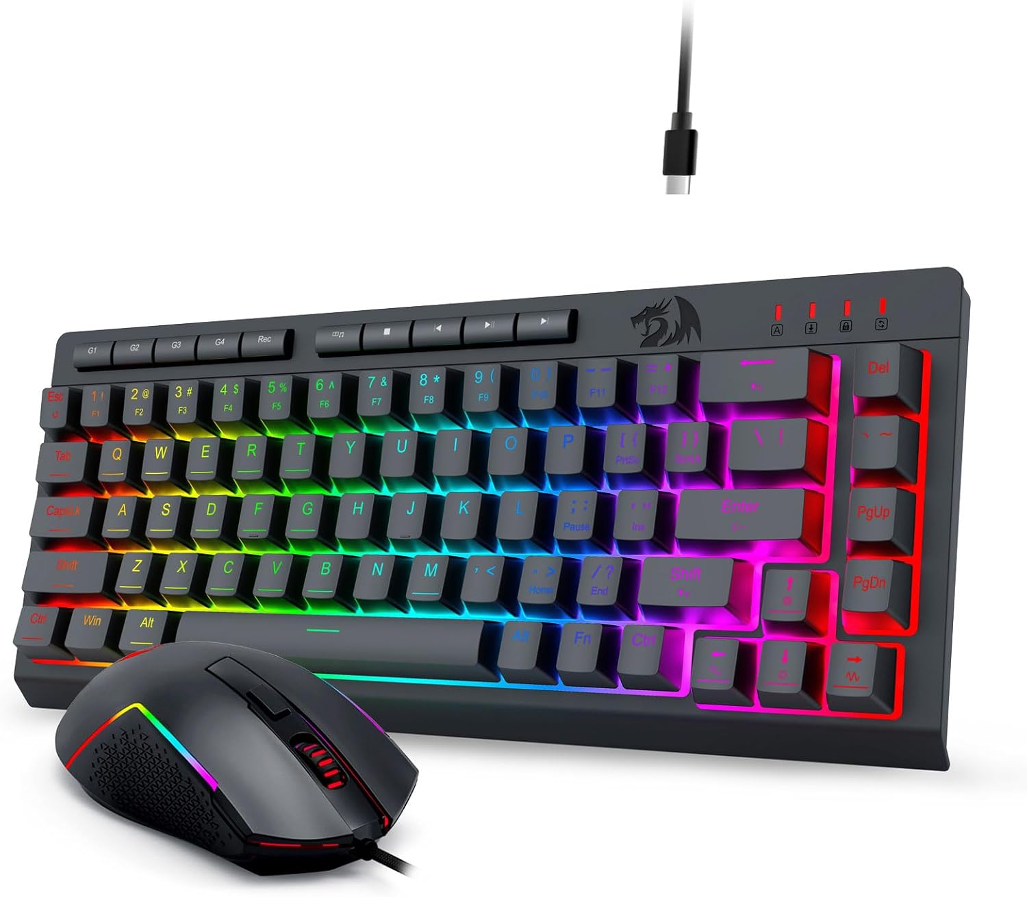 Combo Bàn phím và chuột chơi game có dây có đèn nền S157 RGB màu đen