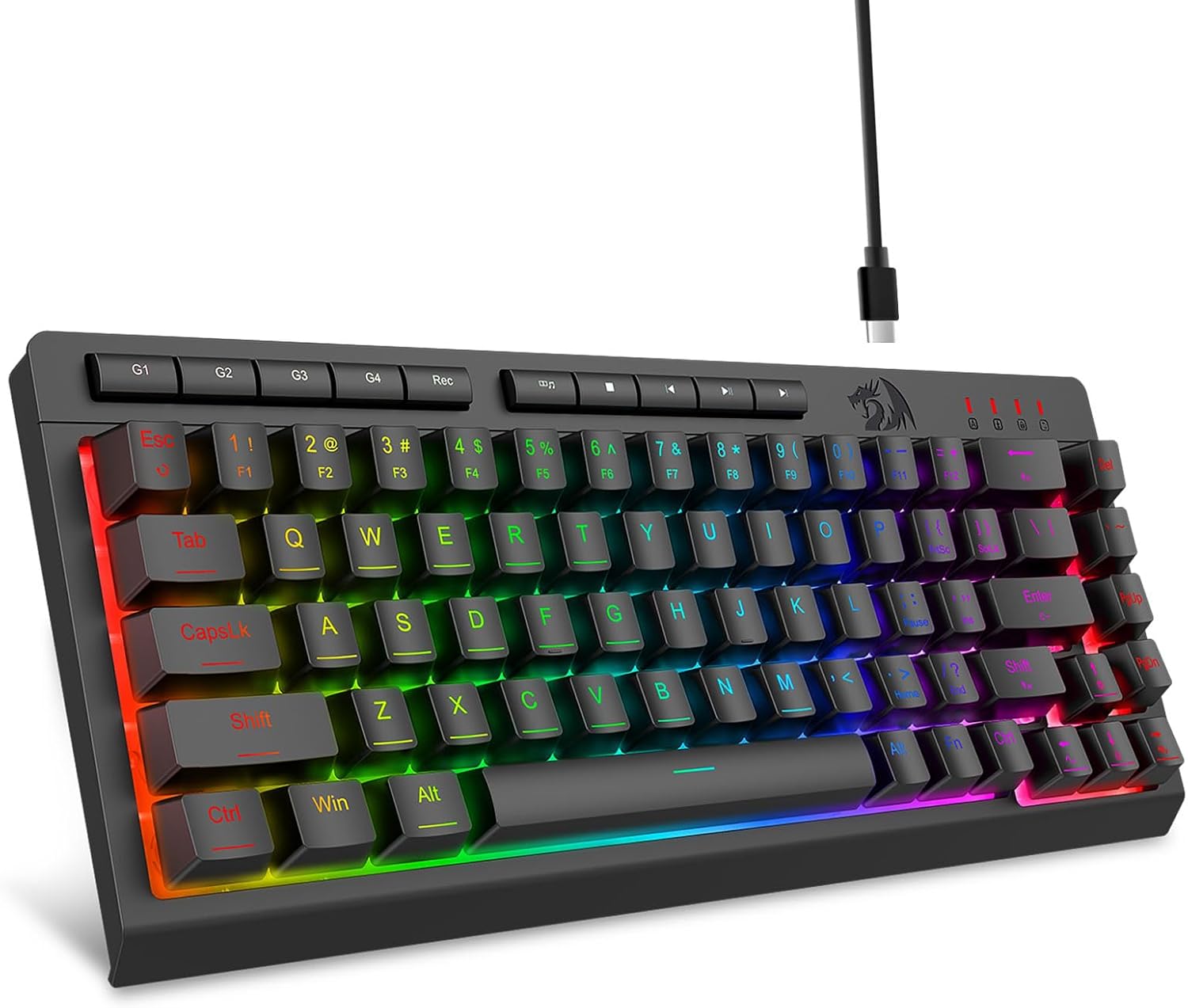 Bàn phím có đèn nền RGB chơi game có dây K519 màu đen